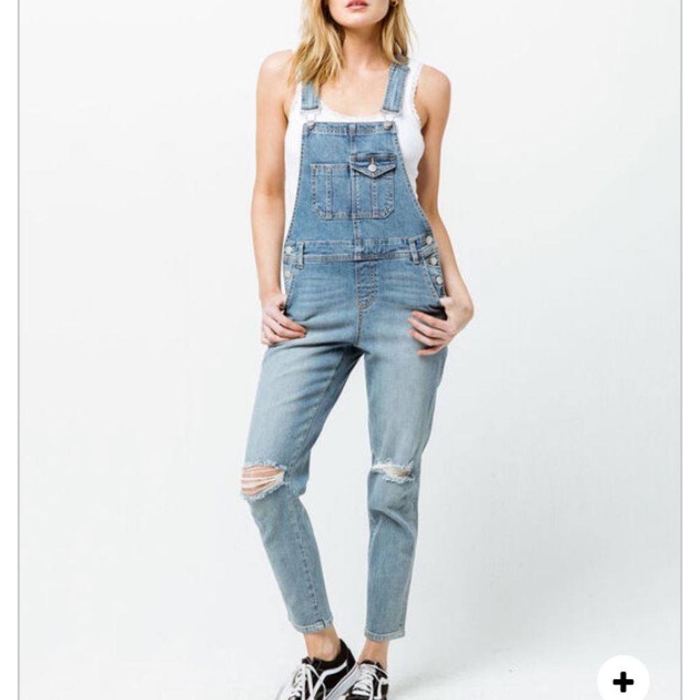 NEW Tilly’s Denim Distressed Overalls